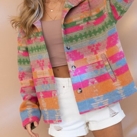 THE TOPSANNAH LADIES AZTEC PRINT JACKET - Picture 12 of 12